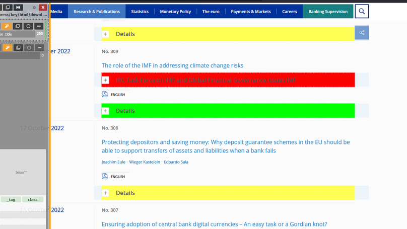 Scraping Working Papers from the European Central Bank Website